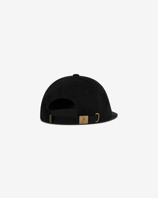 Black low profile 6 panel cap