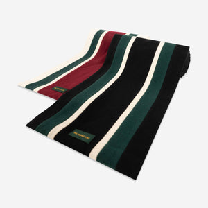 Green|Green striped merino scarf
