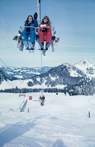 Two girls on chairlift